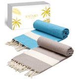 Beach towel / Sauna towel "Cappuccino-aqua