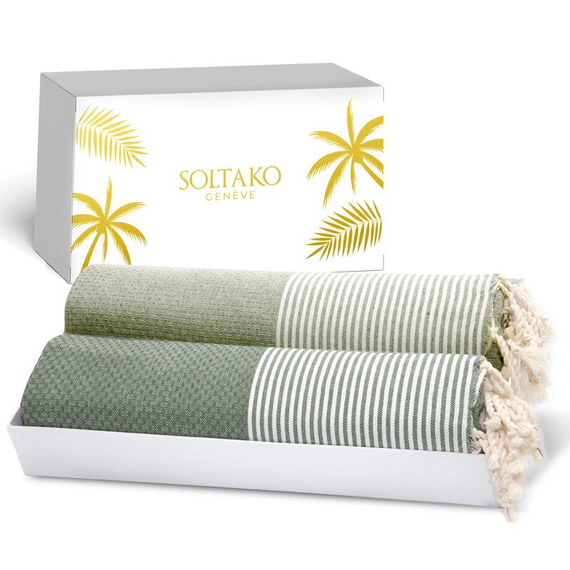 SOLTAKO beach towel "Santorini" (2-piece), Extremely light, Dries quickly and absorbent. Perfectly suitable