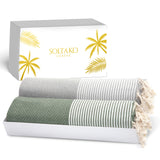 Premium beach towel 100 x 200 cm/hammam towel set of 2