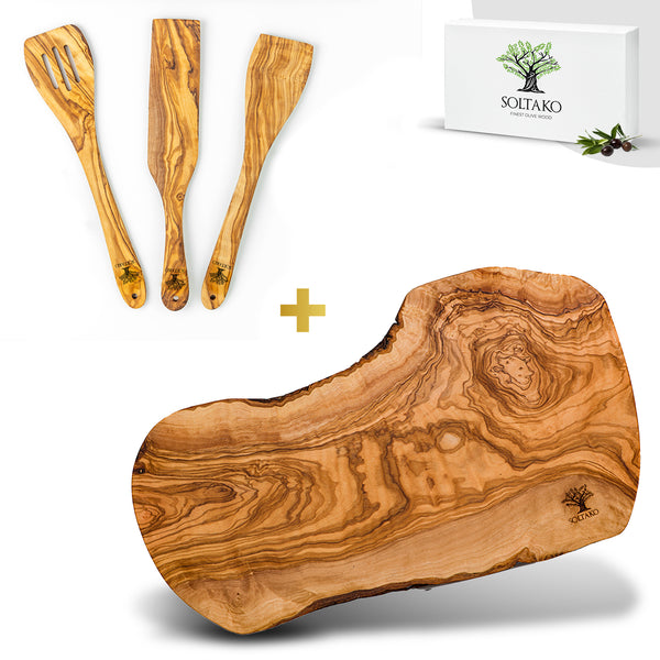 Soltako TRICOLORE Olive Wood Cutting Board, Set of 3, 1 set