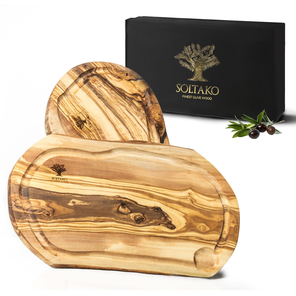 Soltako TRICOLORE Olive Wood Cutting Board, Set of 3, 1 set