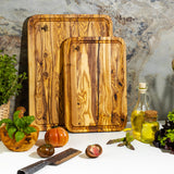 Rectangle cutting board with juice groove Set of 2 "The Wood Master