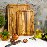 Rectangular Cutting board with juice goove Set of 2 "The Wood Master"