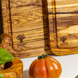Solid Cutting board with juice Groove "The Wood Master" set of 2