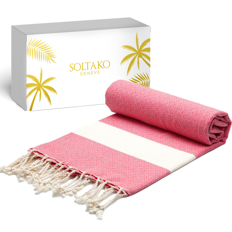 Beach towel / Sauna towel "Cappuccino-aqua
