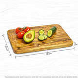 Flat Cutting Board set of 2 "The Wood Master" without juice groove