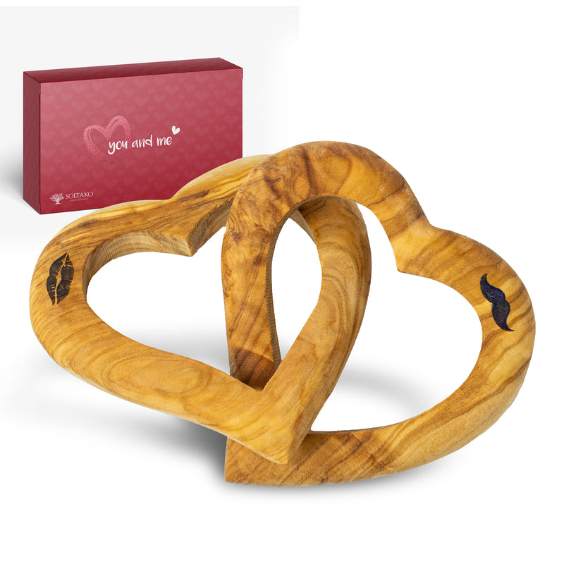 Engraved connected hearts with gift box  "Amore Mr & Mrs"