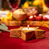 Olivenholz Teelichthalter "The Christmas Candle"