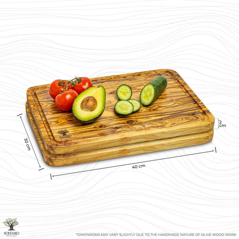 Solid Cutting board with juice Groove "The Wood Master" set of 2