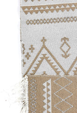SOLTAKO Small kilim carpet runner with fringes and pattern retro boho ethno moroccan berber washable vintage model Marrakech, 135 x 65 cm