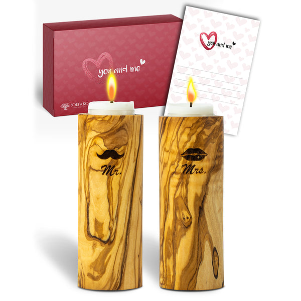 Tea light candle holder | Candlestick "Mr & Mrs"